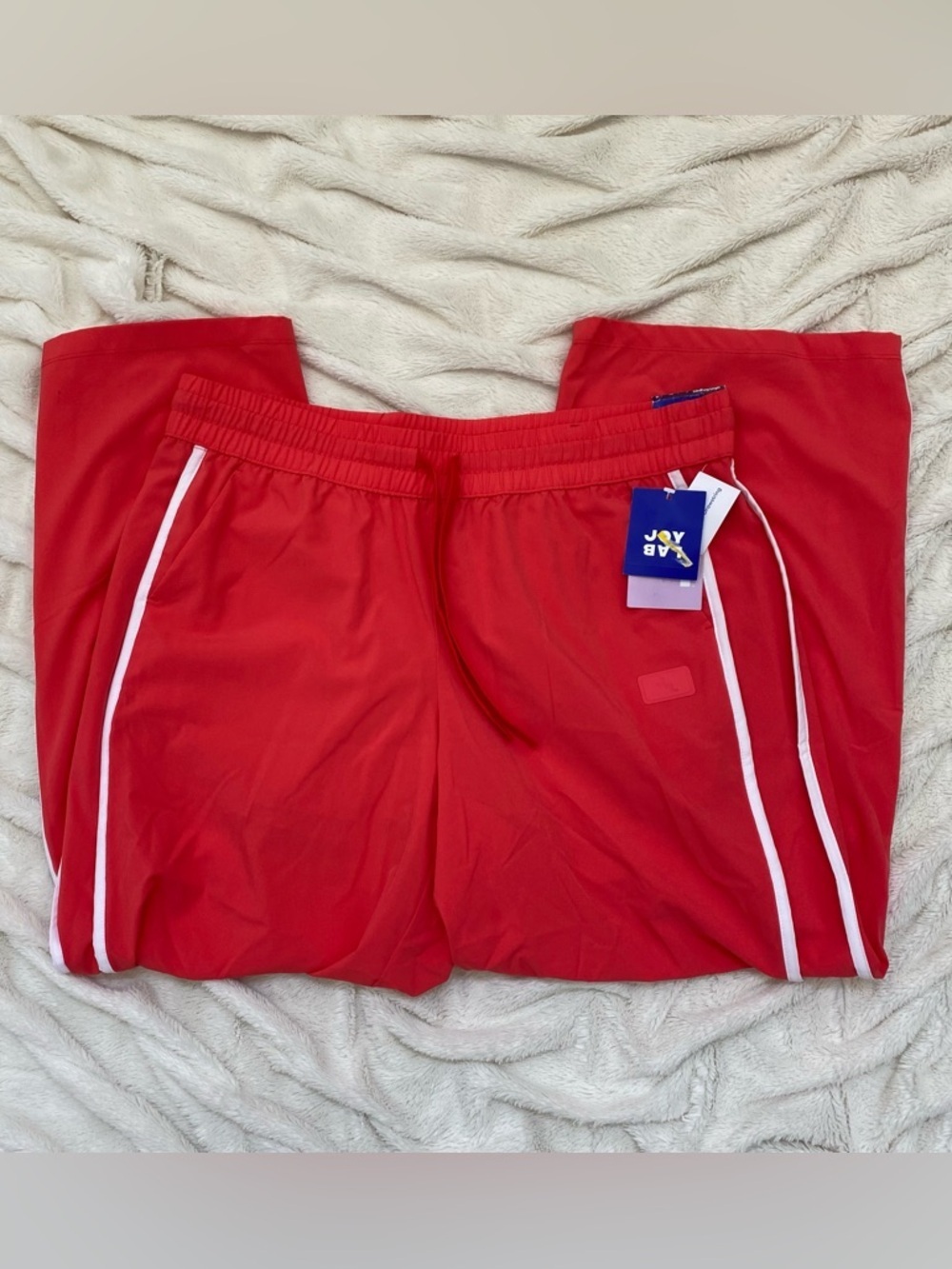 NWT JoyLab mid-rise wide leg parachute pants pink/red Sz XL tall